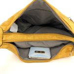 Чанта за през рамо с 2 отделения и много джобчета - светло кафява