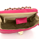 Капитонирана чанта за през рамо от естествена кожа Mila - бебешко розово 