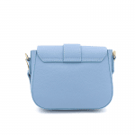 Чанта за през рамо с 2 дръжки от естествена кожа Nora - светло синя