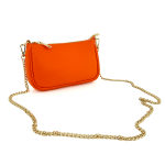 Чанта за през рамо от естествена кожа Telia - оранжева