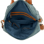 2 в 1 - Раница и чанта с опушен ефект - синя