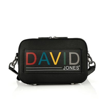 David Jones - чанта за през рамо с 2 отделения - черно/тъмно зелено