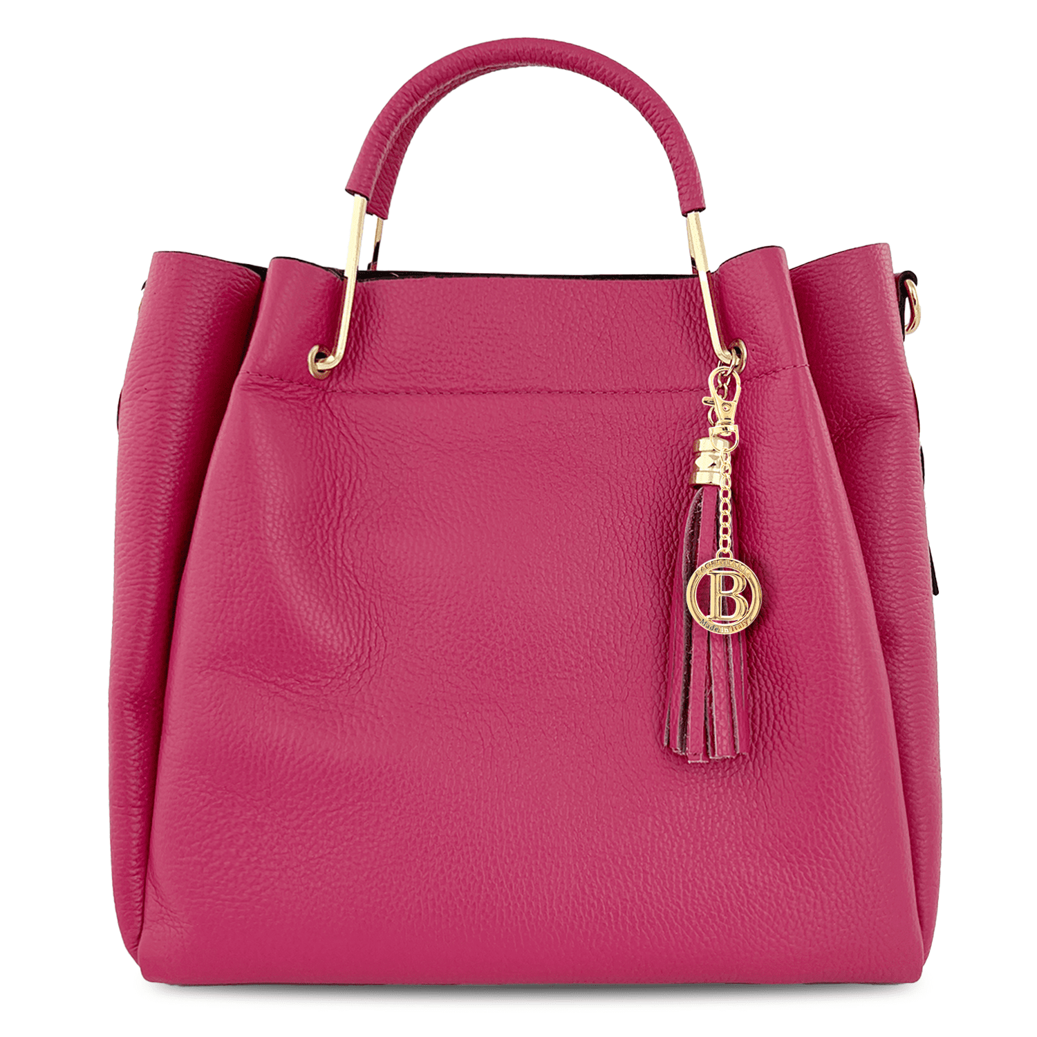 Дамска чанта от естествена кожа Chloe - фуксия