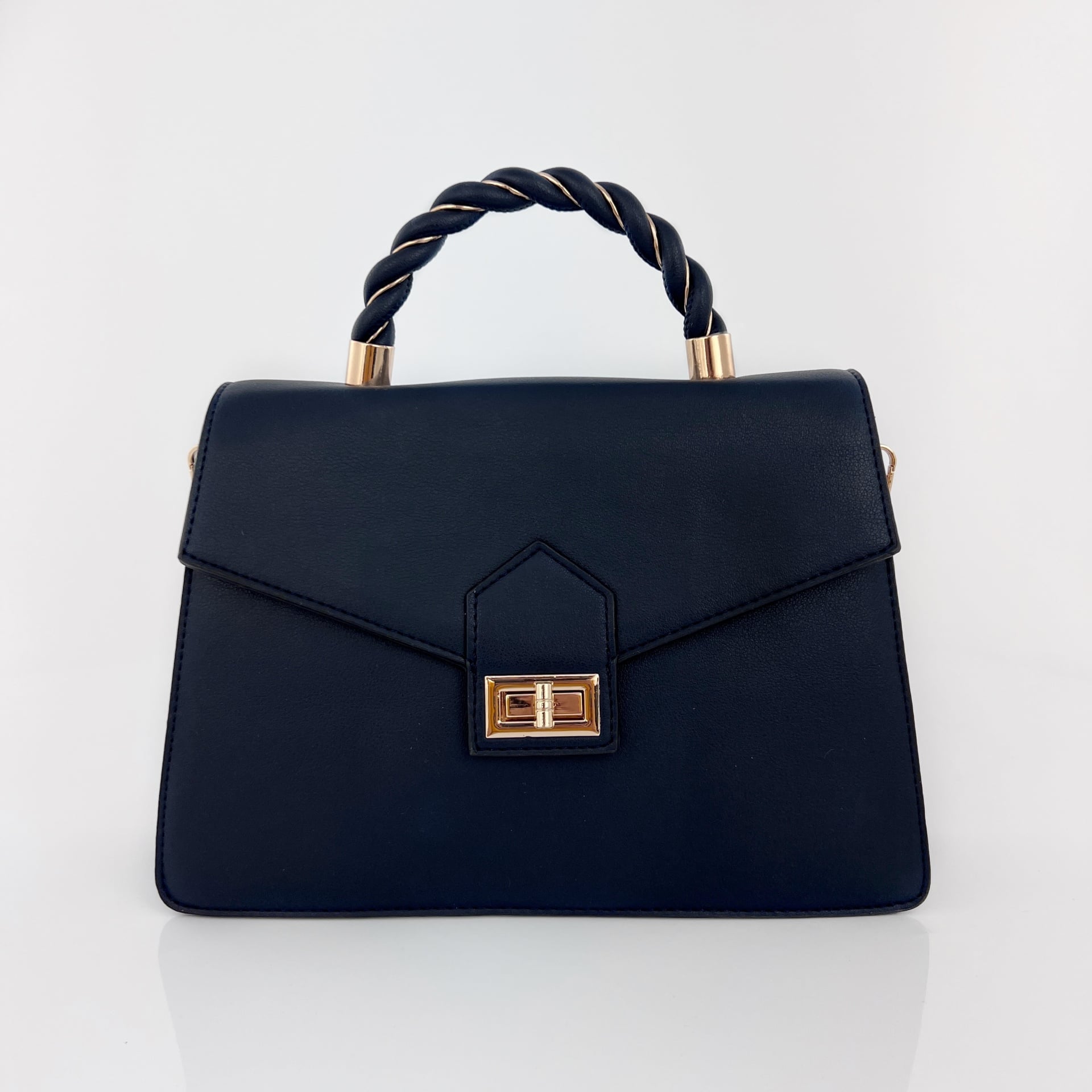 Бутикова дамска чанта Amira - тъмно синя 