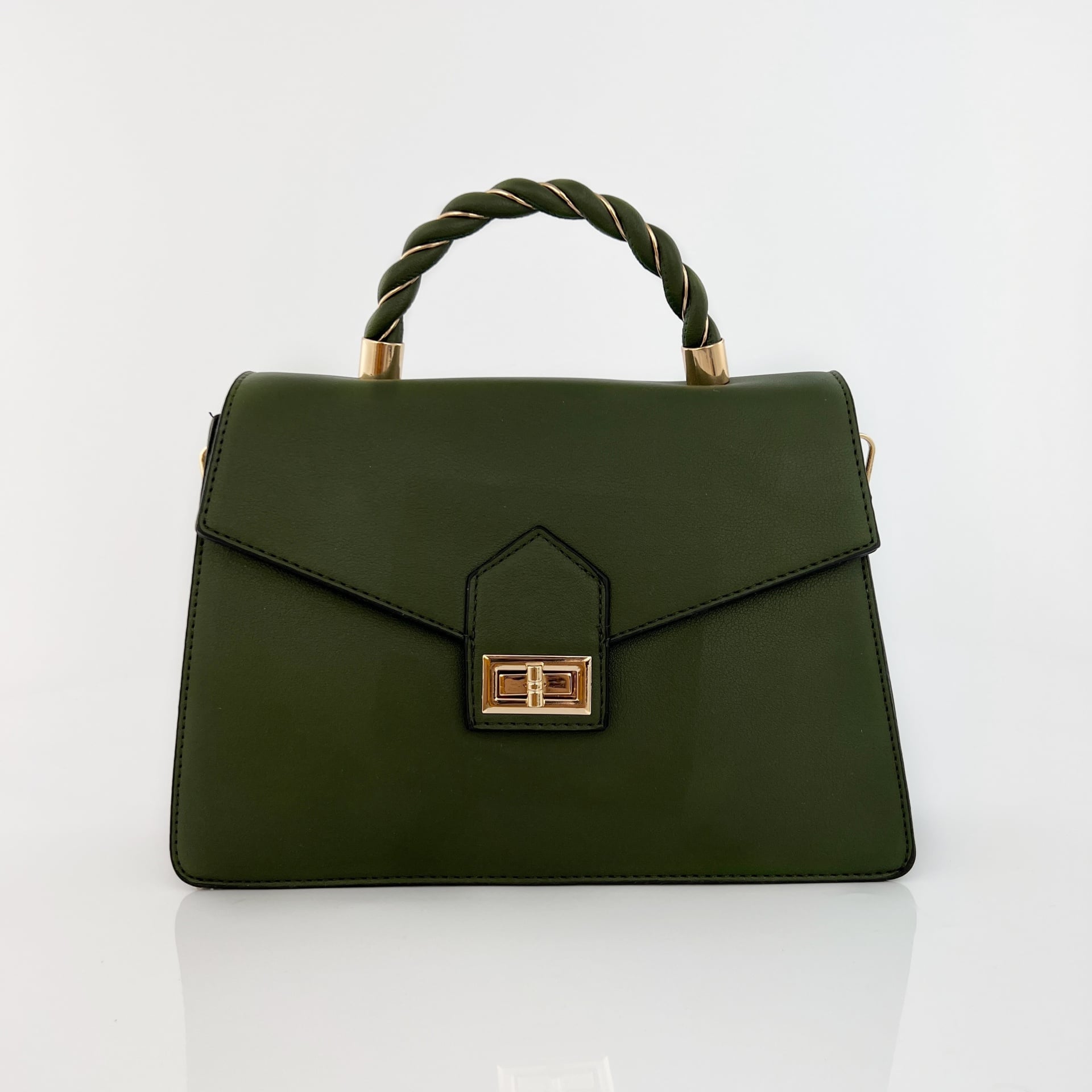 Бутикова дамска чанта Amira - тъмно зелена