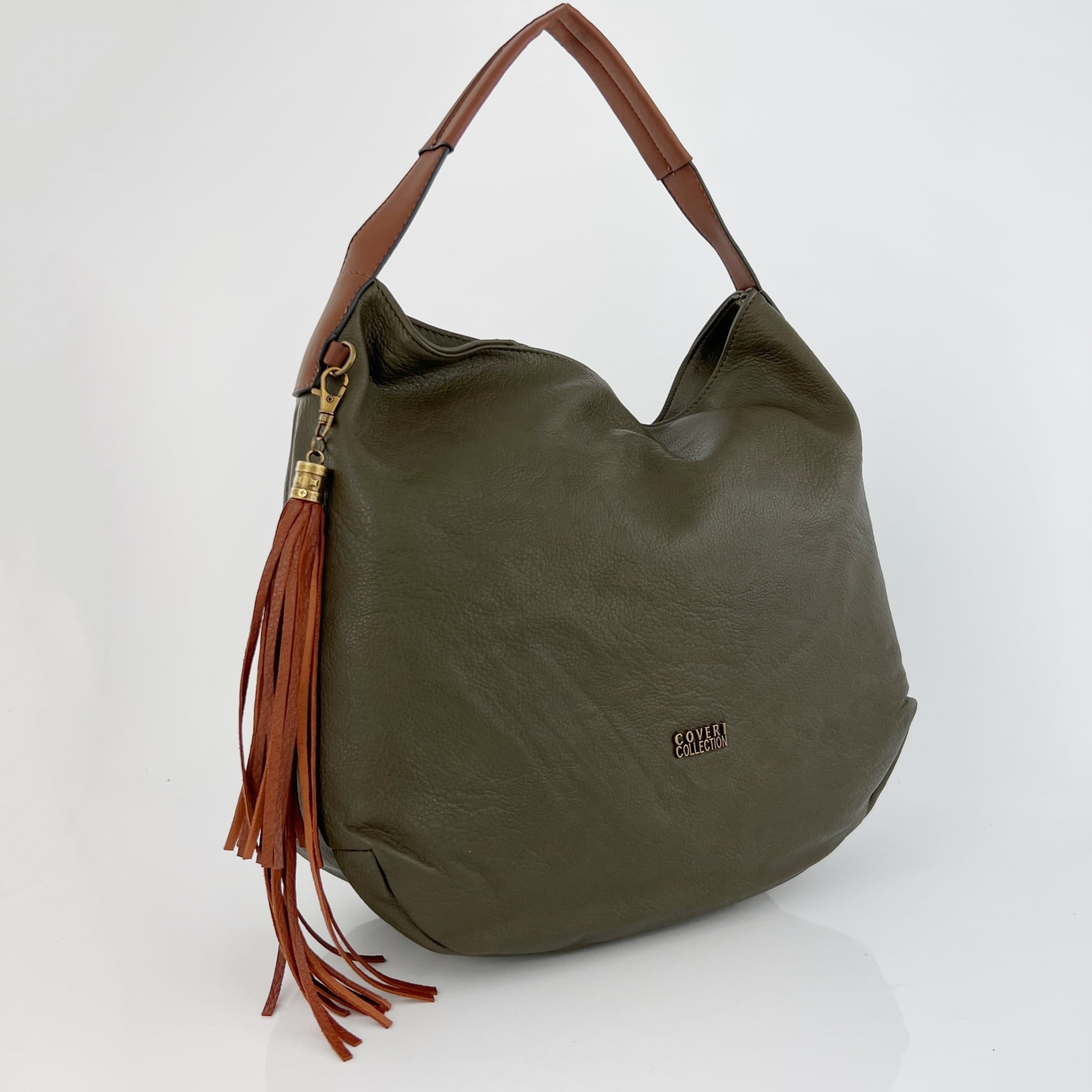 Удобна чанта тип торба с много джобове - зелена
