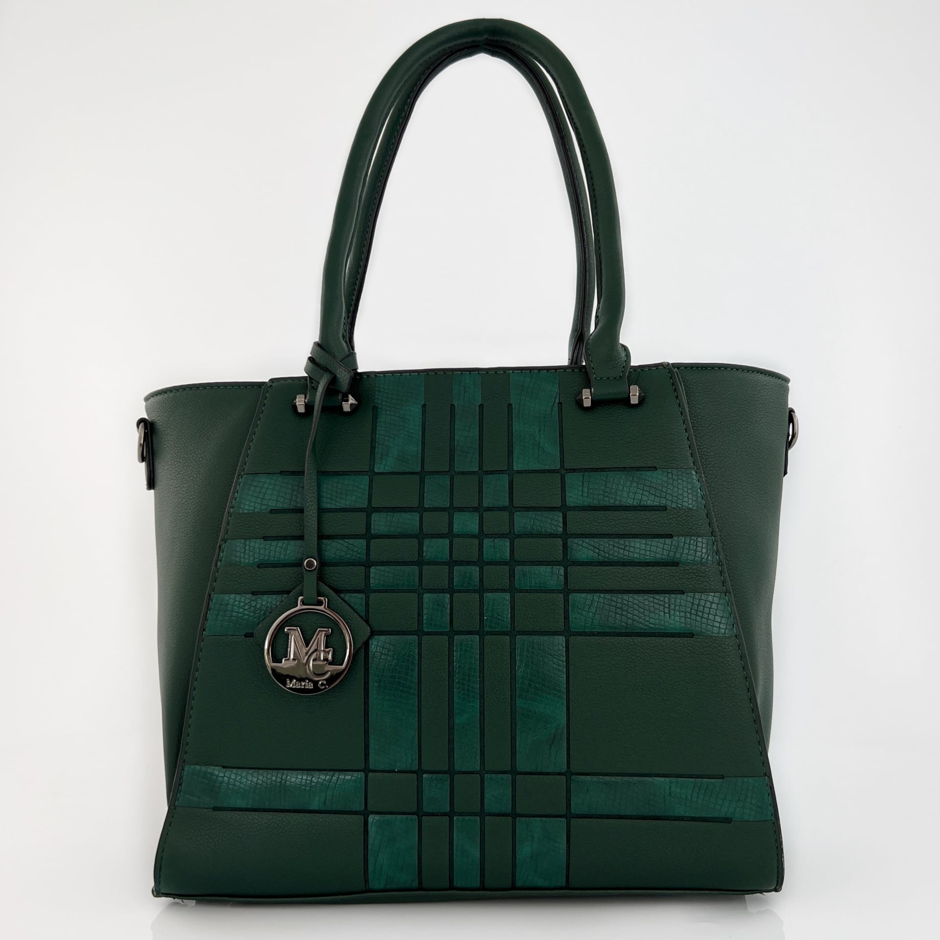 Ежедневна дамска чанта с преграда - зелена
