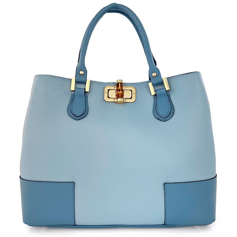 Дамска чанта от естествена кожа Avena - светло синя 