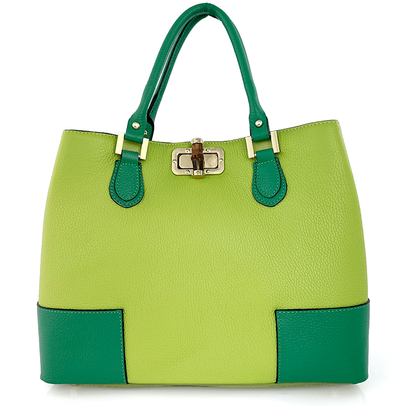 Дамска чанта от естествена кожа Avena - светло зелена