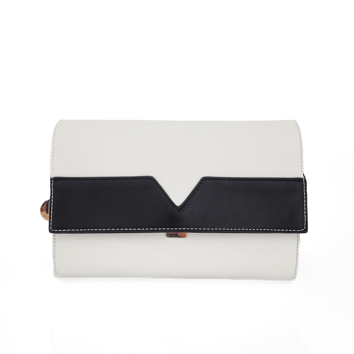 Diana & Co - Луксозна дамска чанта - бяла/черна