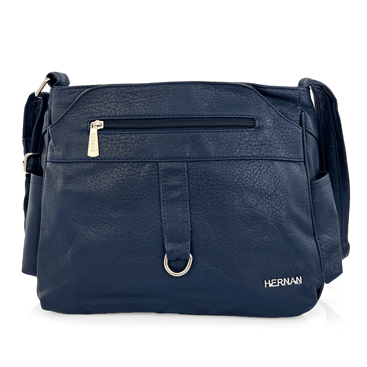Удобна чанта за през рамо с много джобчета - тъмно синя