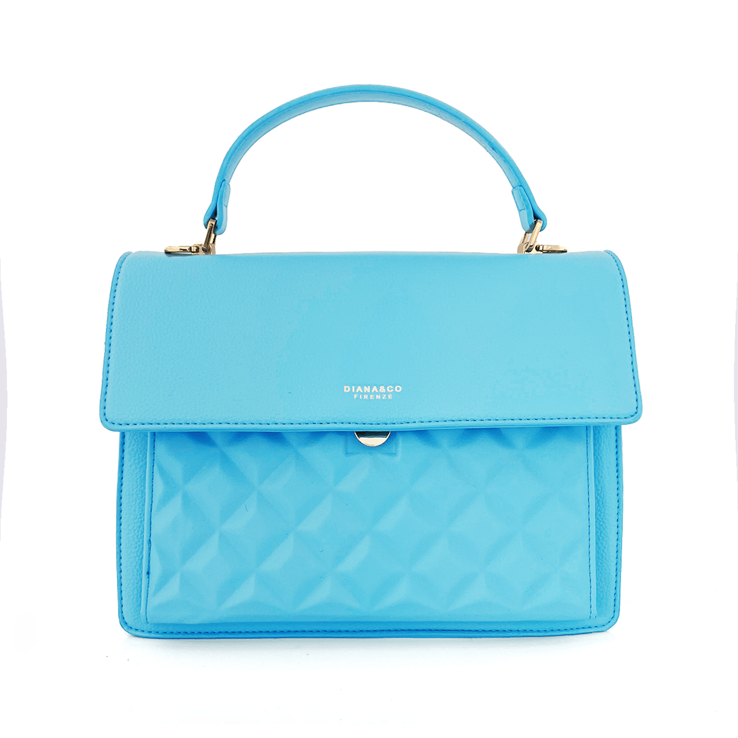 Diana & Co - Луксозна дамска чанта - светло синя 
