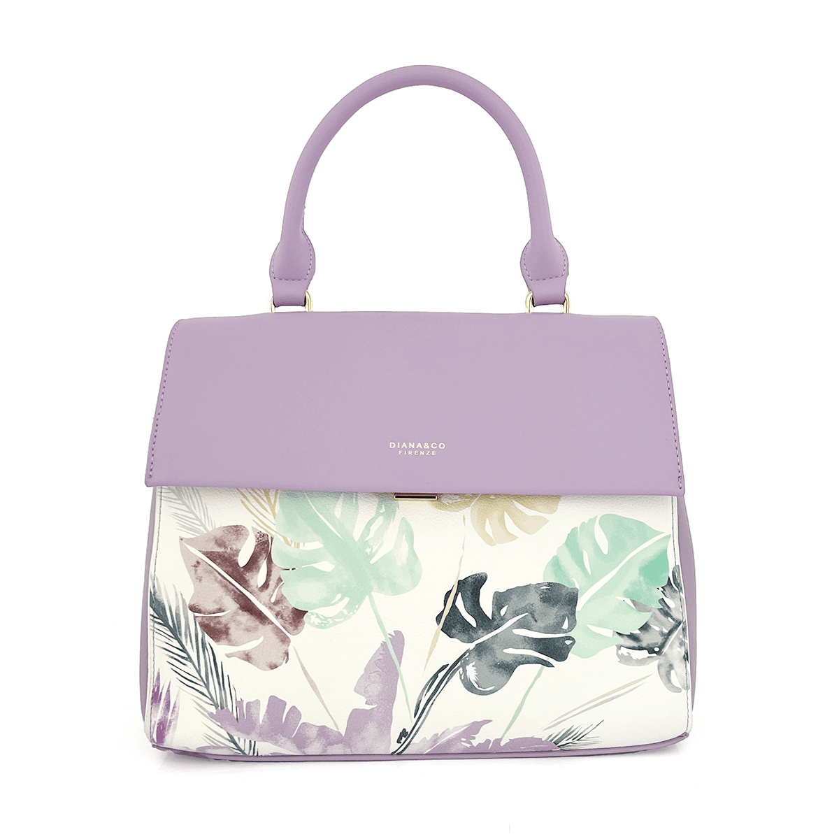 Diana & Co - Дамска чанта с флорален принт - лавандула