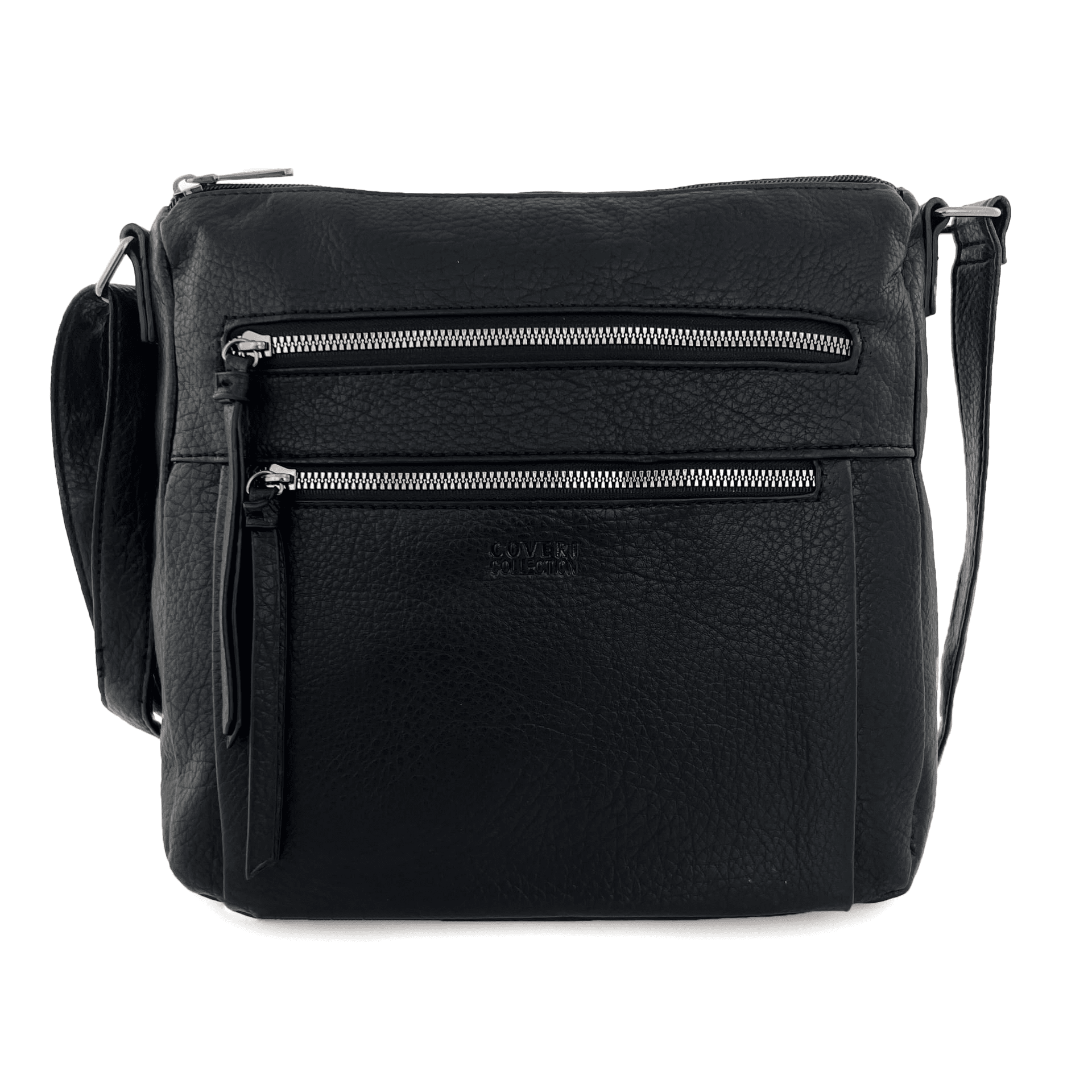 Чанта за през рамо с 2 големи отделения - черна 