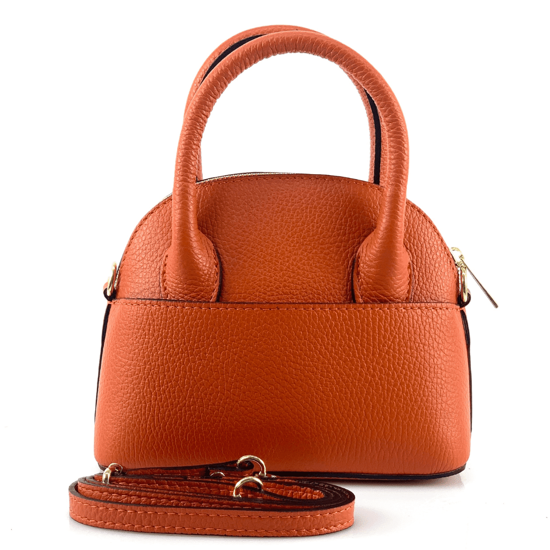 Малка чантичка за през рамо от естествена кожа Andera - оранжева