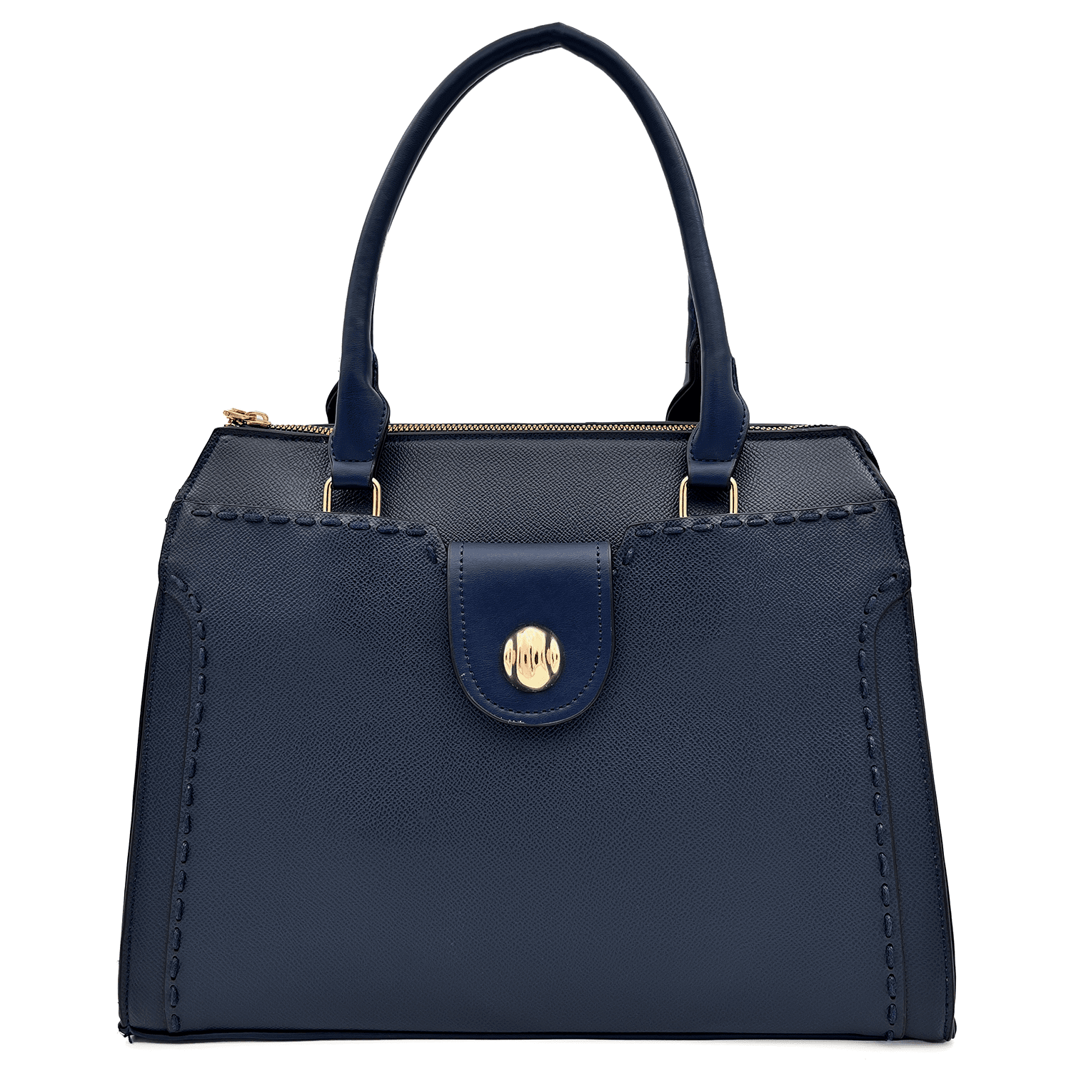 Удобна дамска чанта с много джобове - тъмно синя