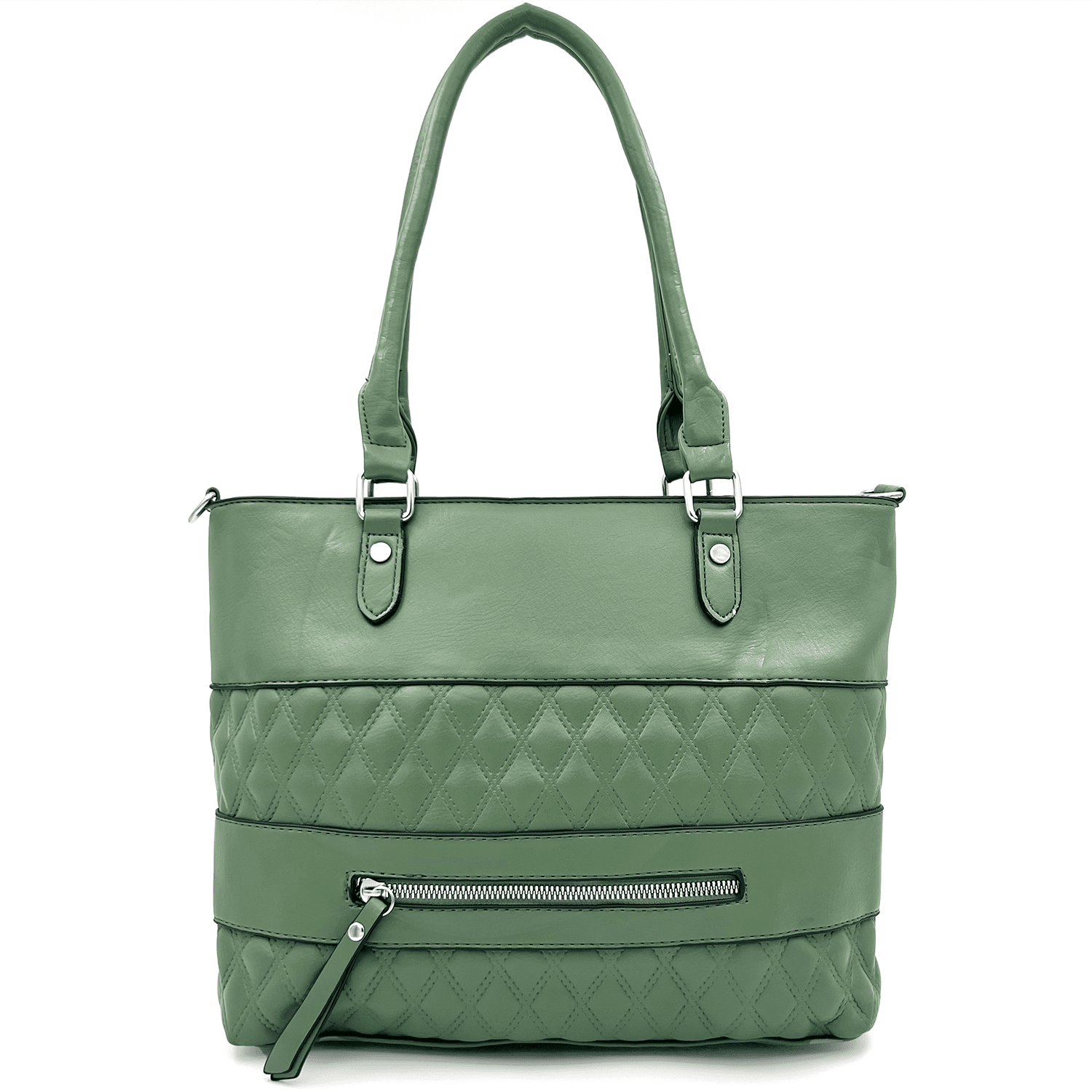 Удобна дамска чанта - зелена 