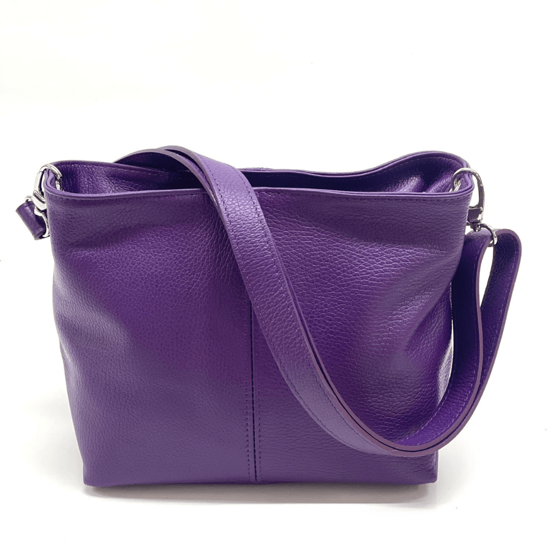 Дамска чантa за през рамо - тъмно лилава