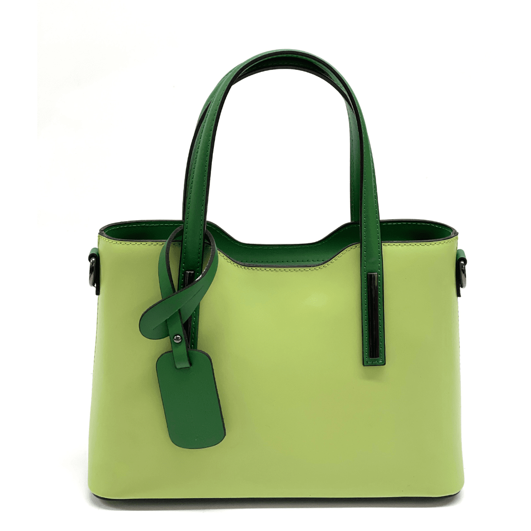 Дамска чанта от естествена кожа Allegra - светло зелена