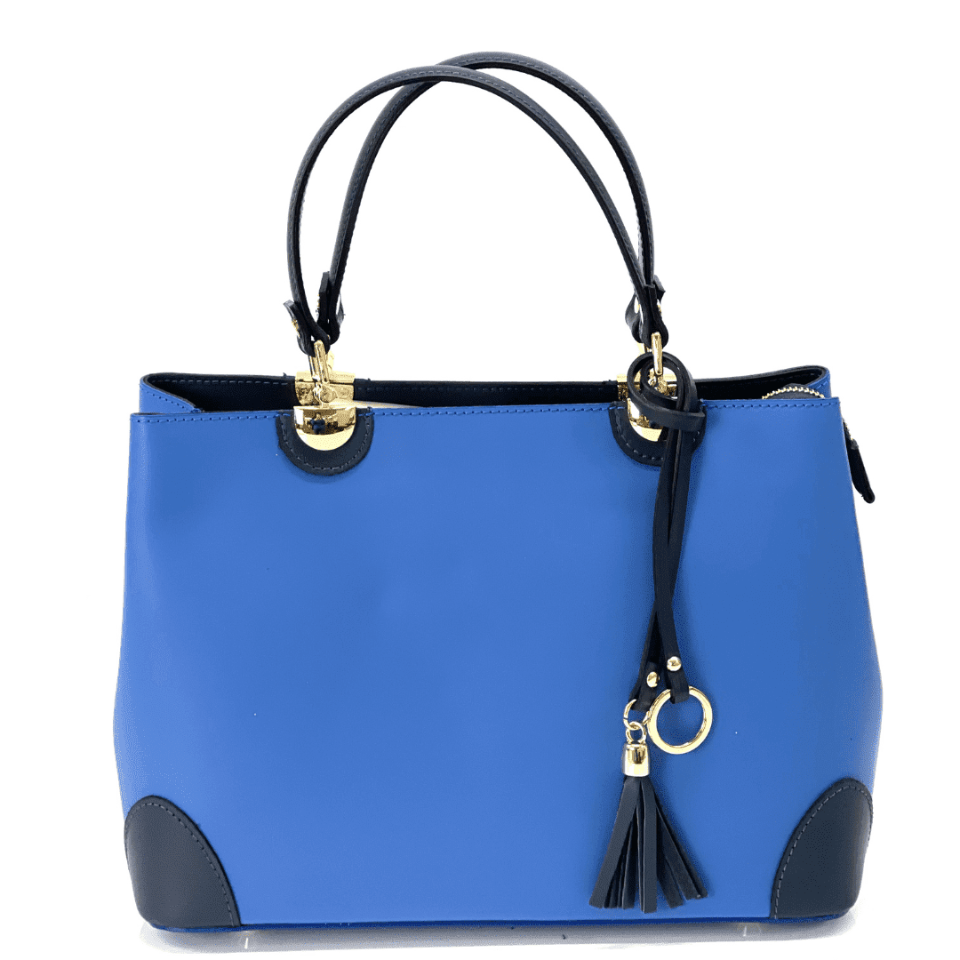 Дамска  чанта от естествена кожа Alika - синя