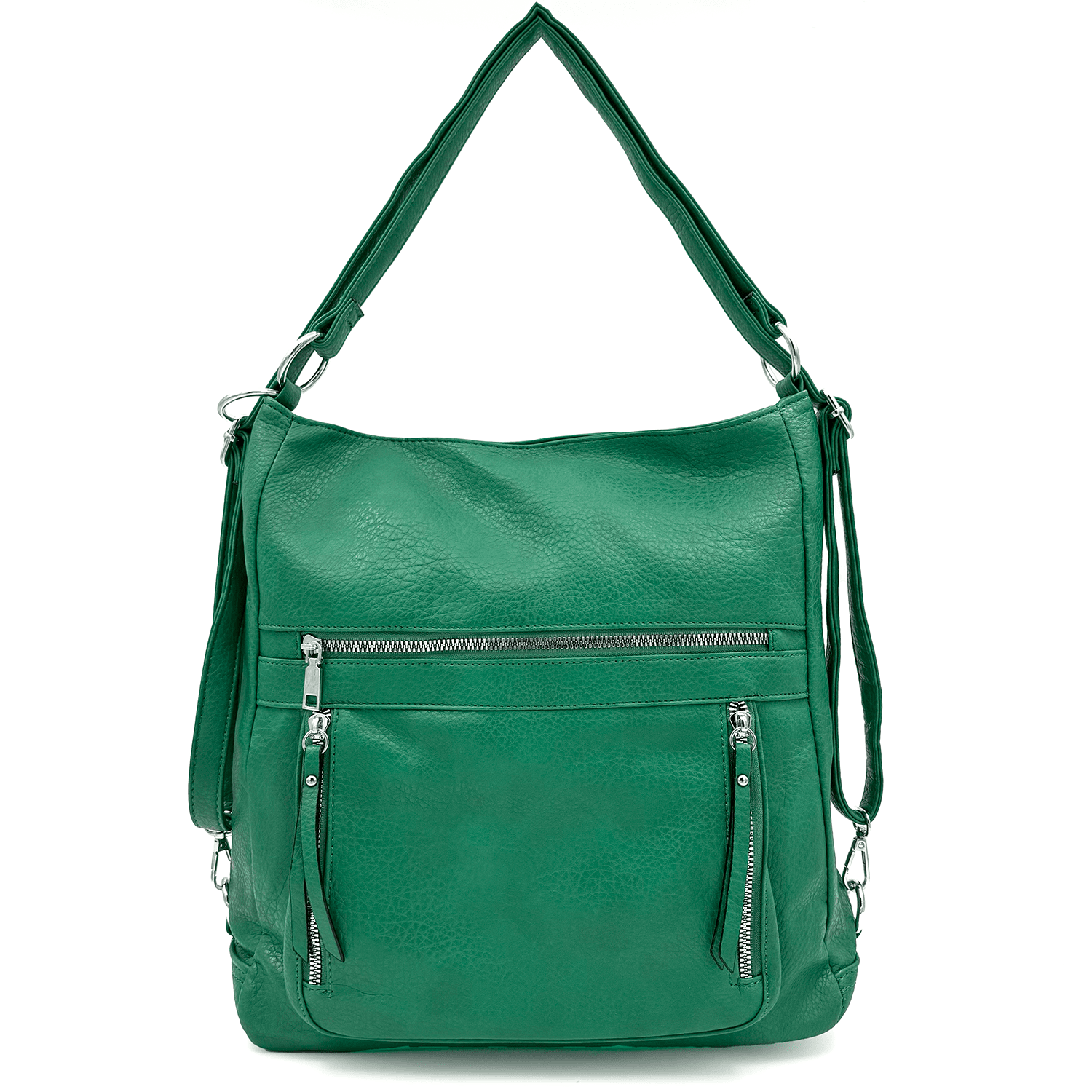 2 в 1 - Голяма чанта и раница Aisela - зелена