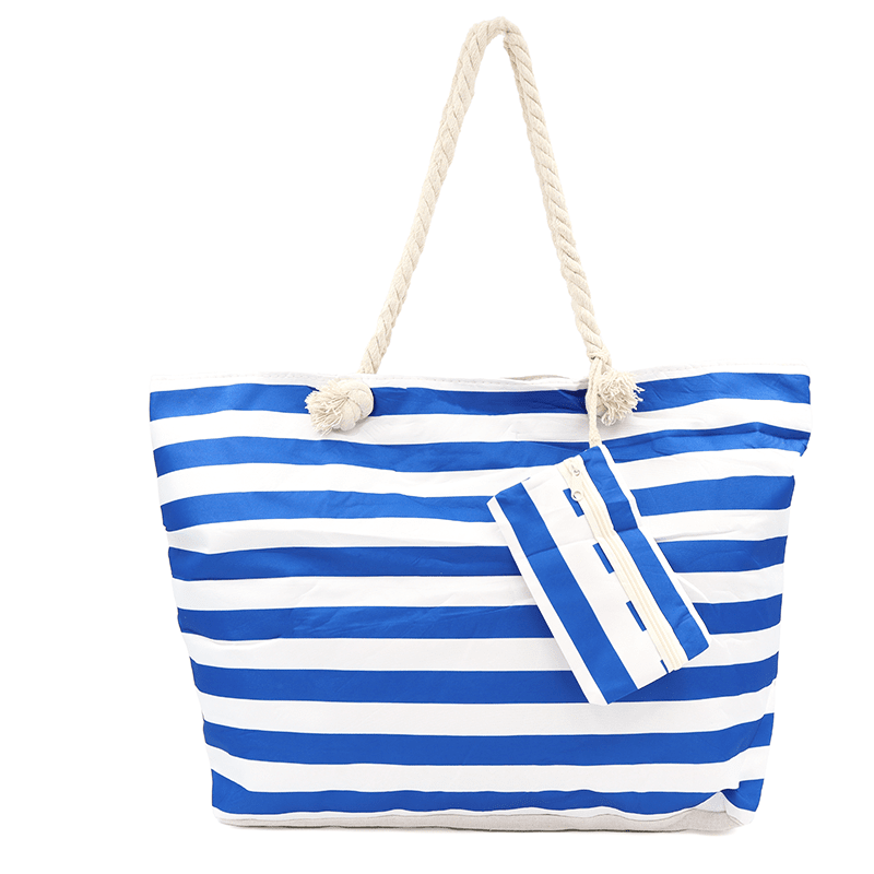 Голяма плажна чанта - синя