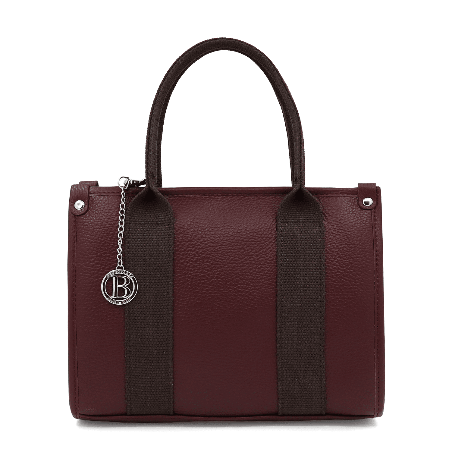 Дамска чанта от естествена кожа тип tote Rosa - бордо