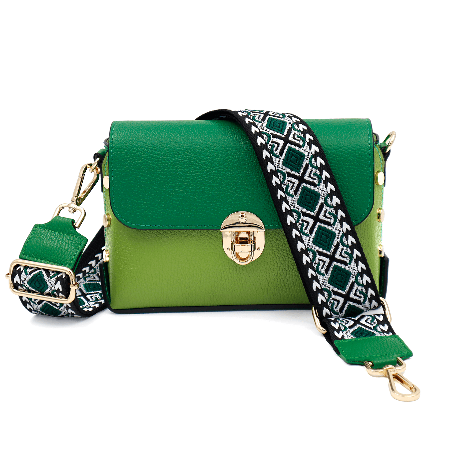 Дамска чанта от естествена кожа Antoanella - зелена