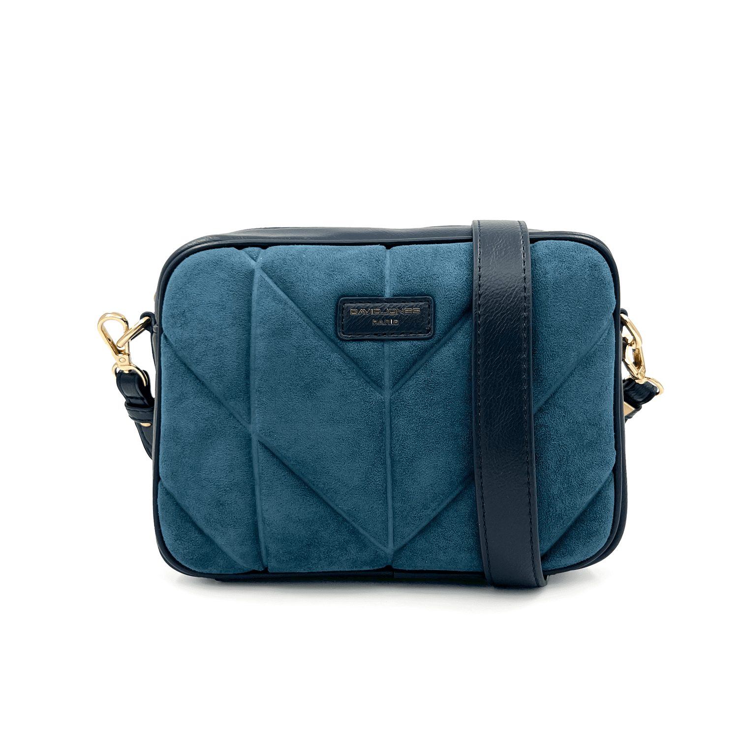 David Jones - чанта за през рамо с елементи от велур - синя 