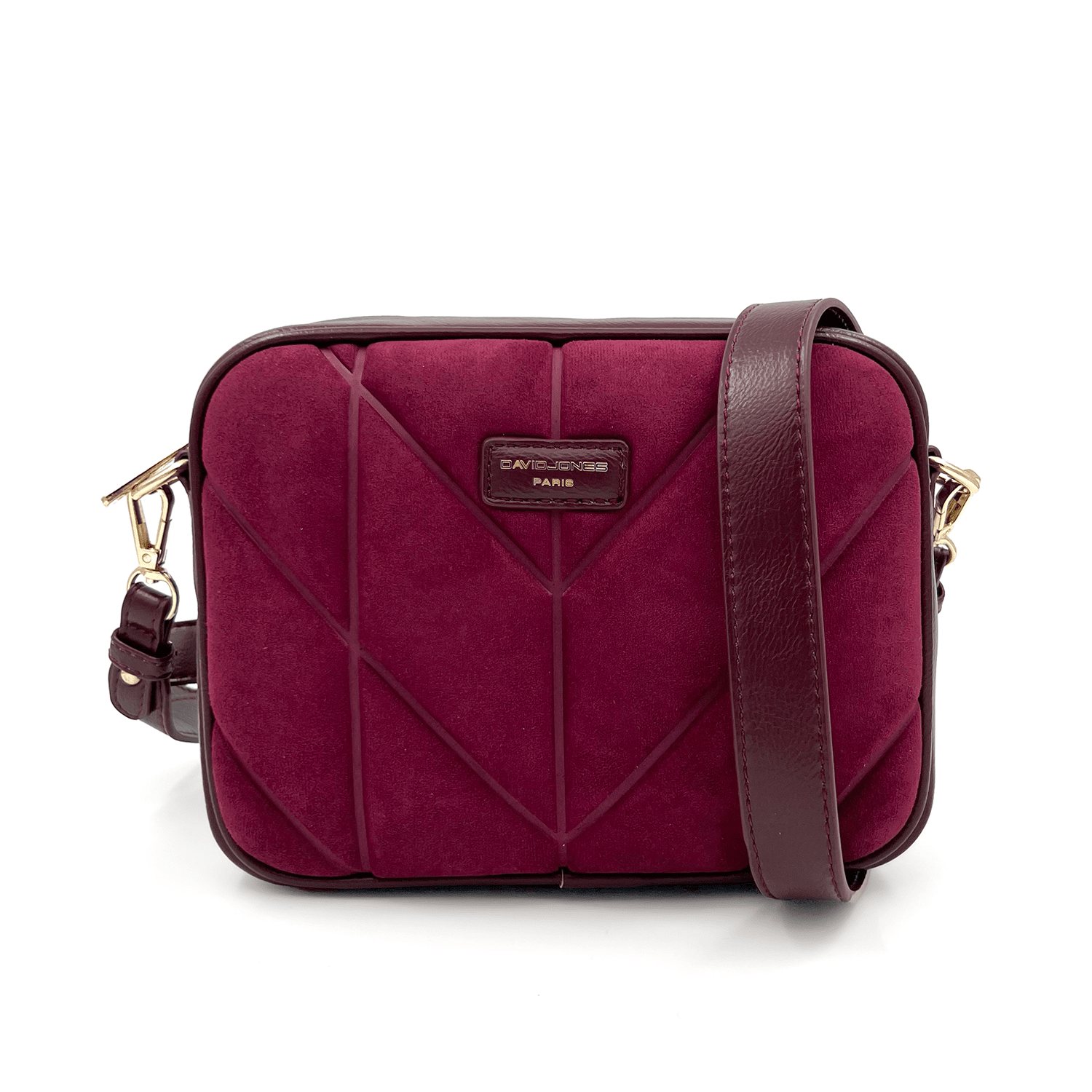 David Jones - чанта за през рамо с елементи от велур - бордо 