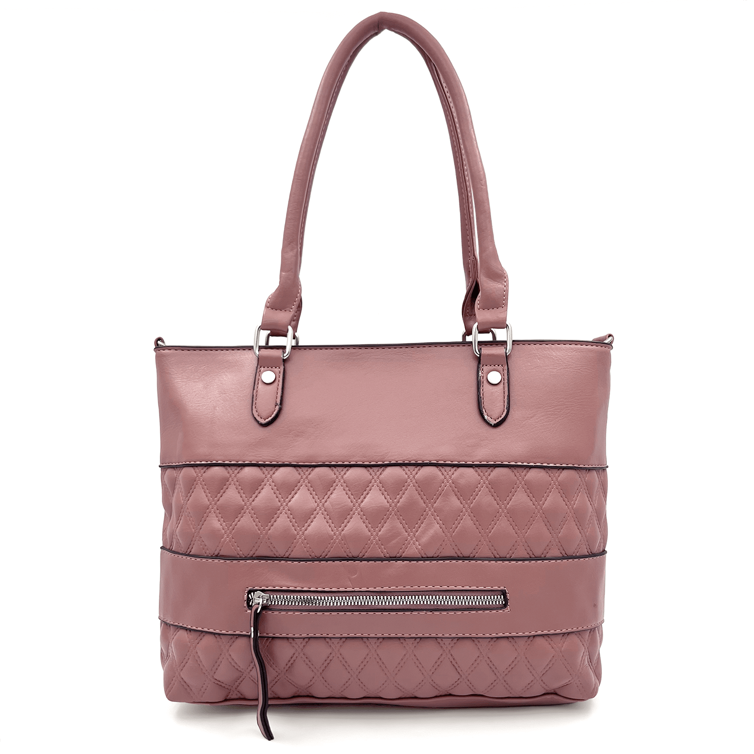 Удобна дамска чанта - розова 