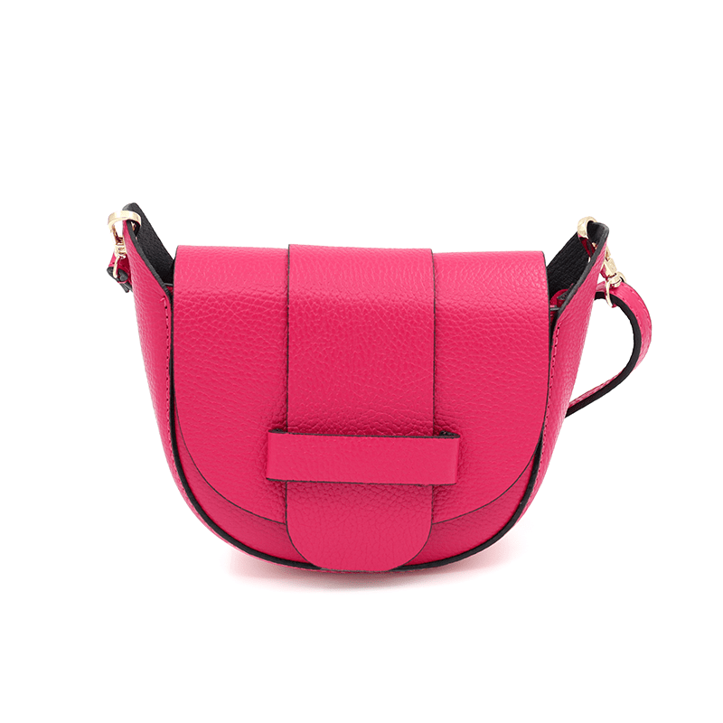 Чанта за през рамо от естествена кожа Leandra - розова