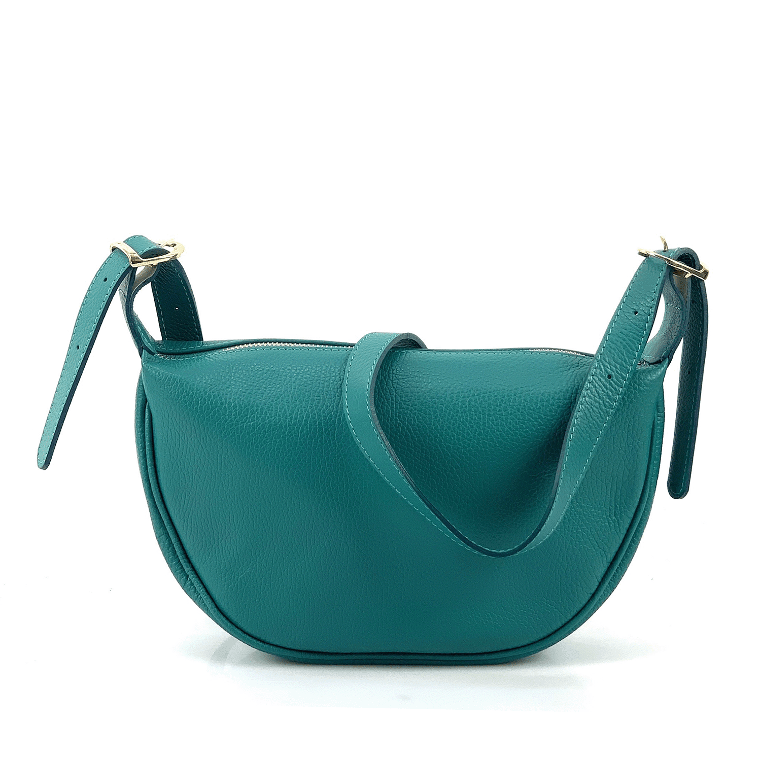 Чанта за през рамо от естествена кожа Malika - зелена