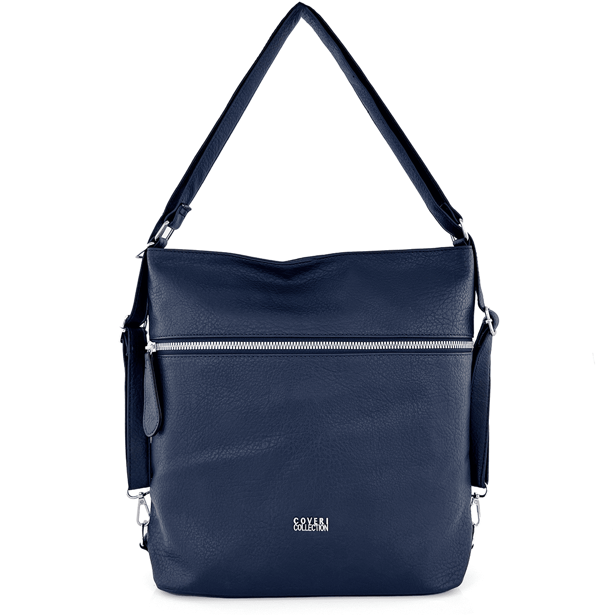 2 в 1 - Голяма чанта и раница подходяща за ежедневието - тъмно синя 