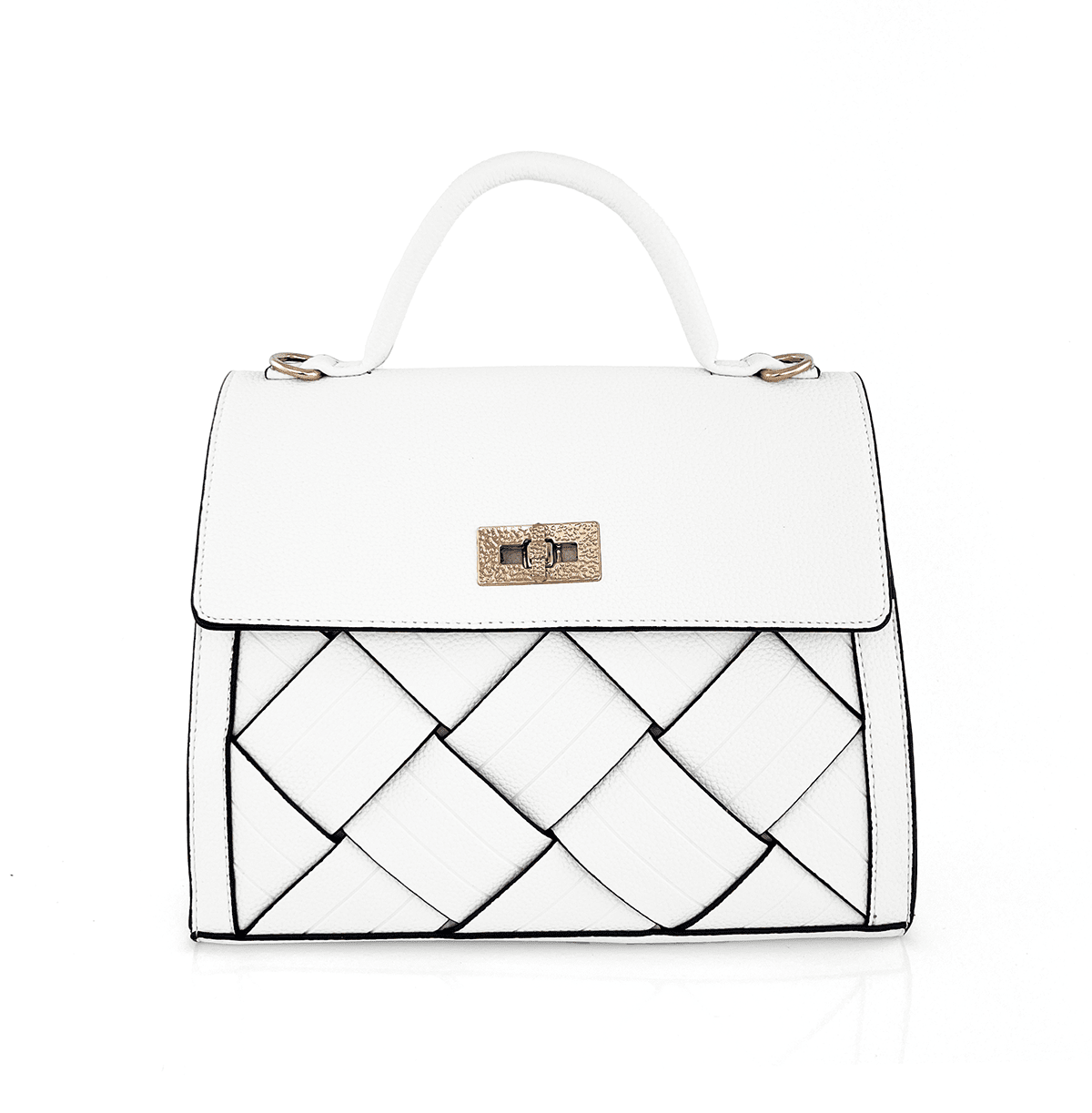 Луксозна дамска чанта Bellisima - бяла 