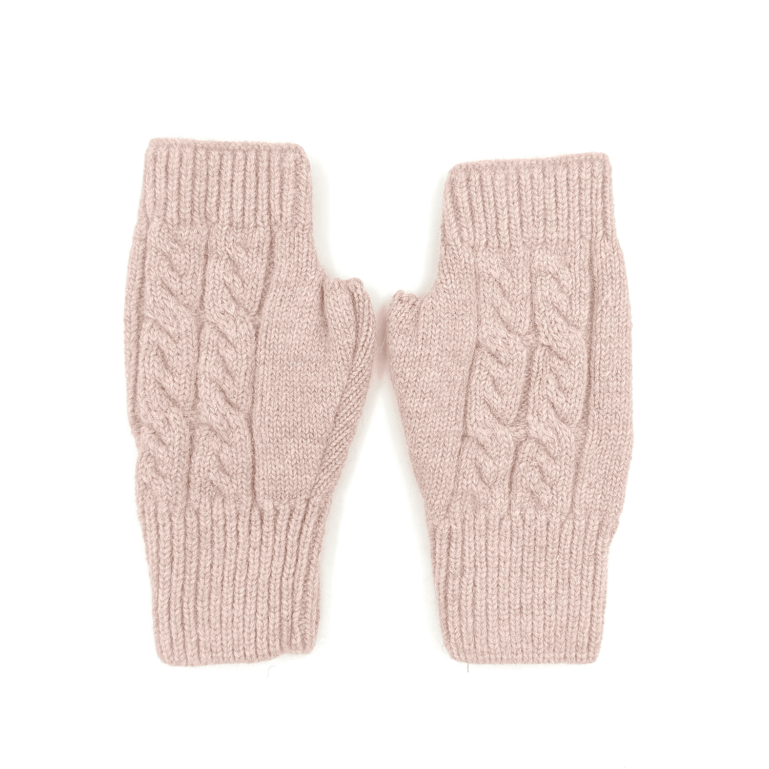 Diana & Co - Ръкавици без пръсти с блесяща нишка - светло розови