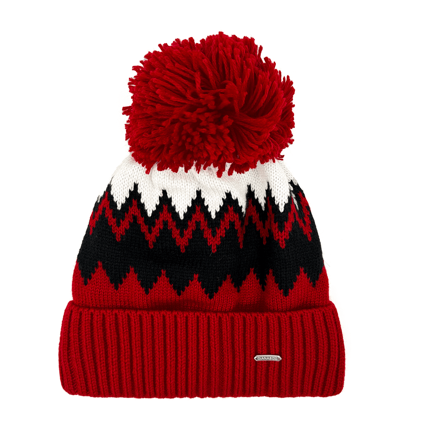 Diana & Co - Цветна шапка с топла подплата - червена