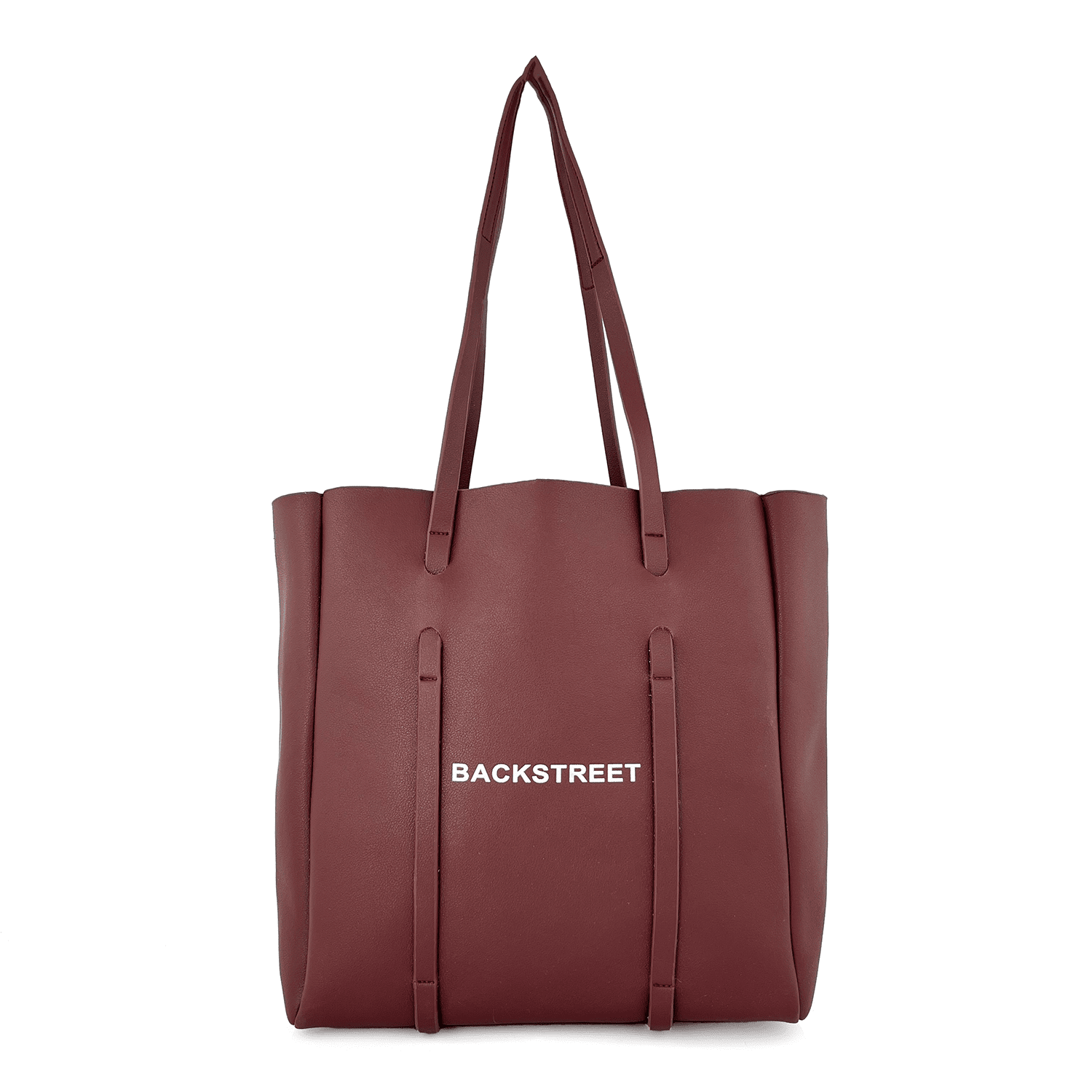 Дамска чанта тип торба с несесер - бордо 