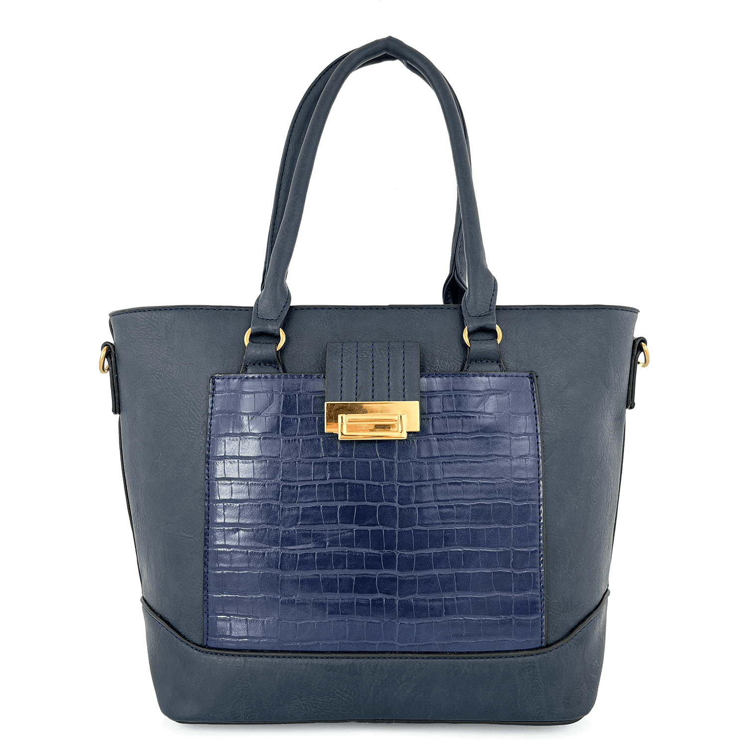 Голяма дамска чанта - тъмно синя