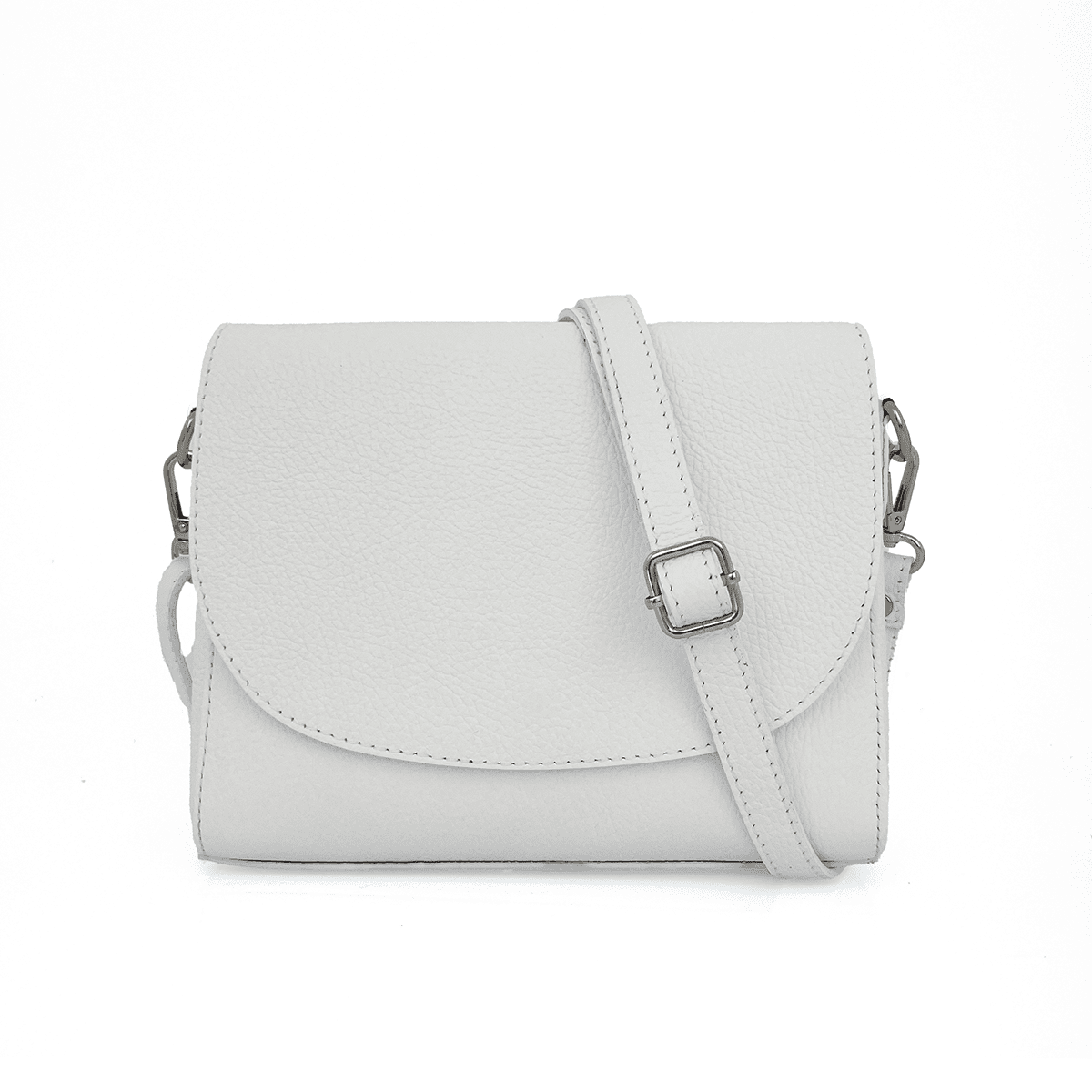 Чанта за през рамо от естествена кожа Milana - бяла