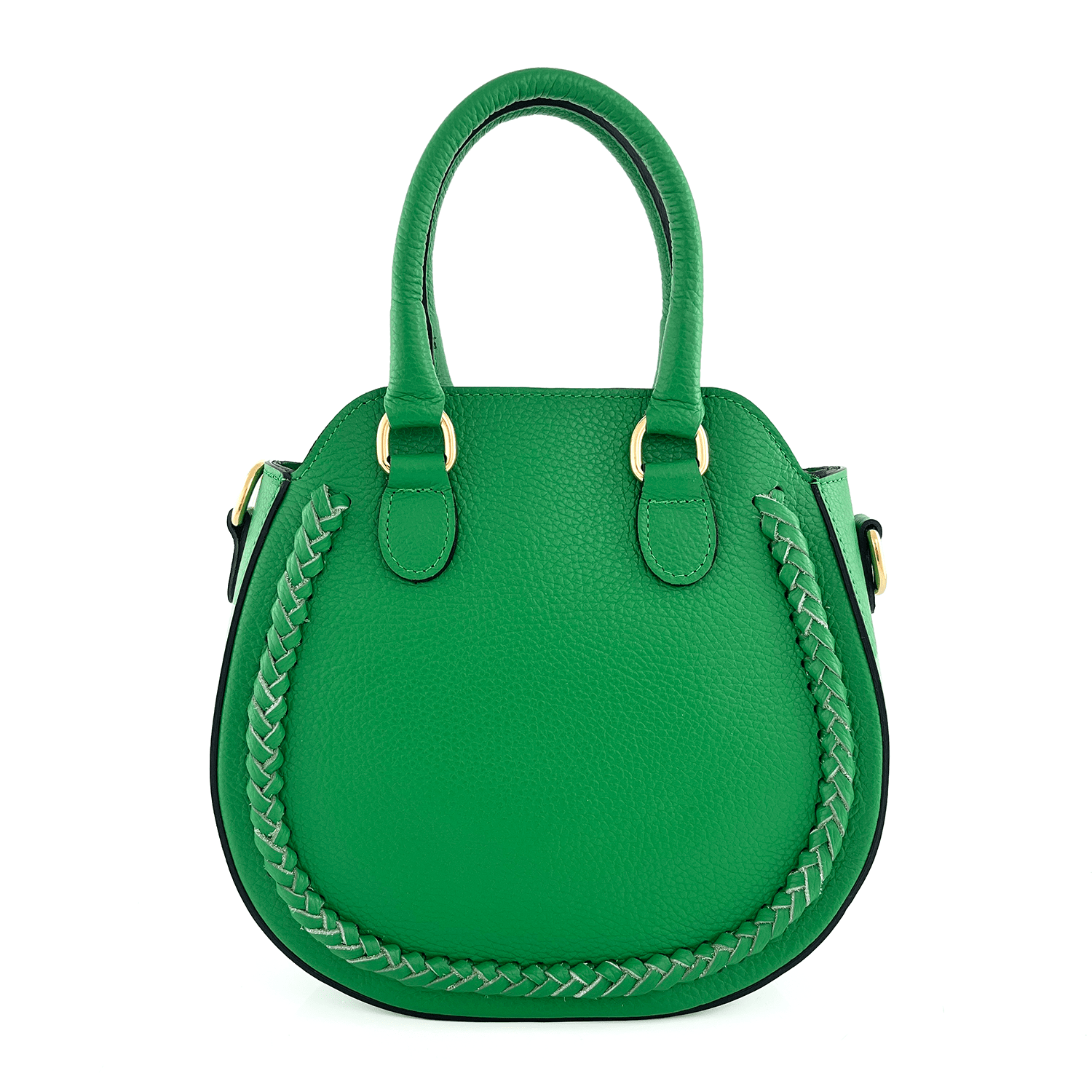 Луксозна чанта от естествена кожа Nelina - зелена 