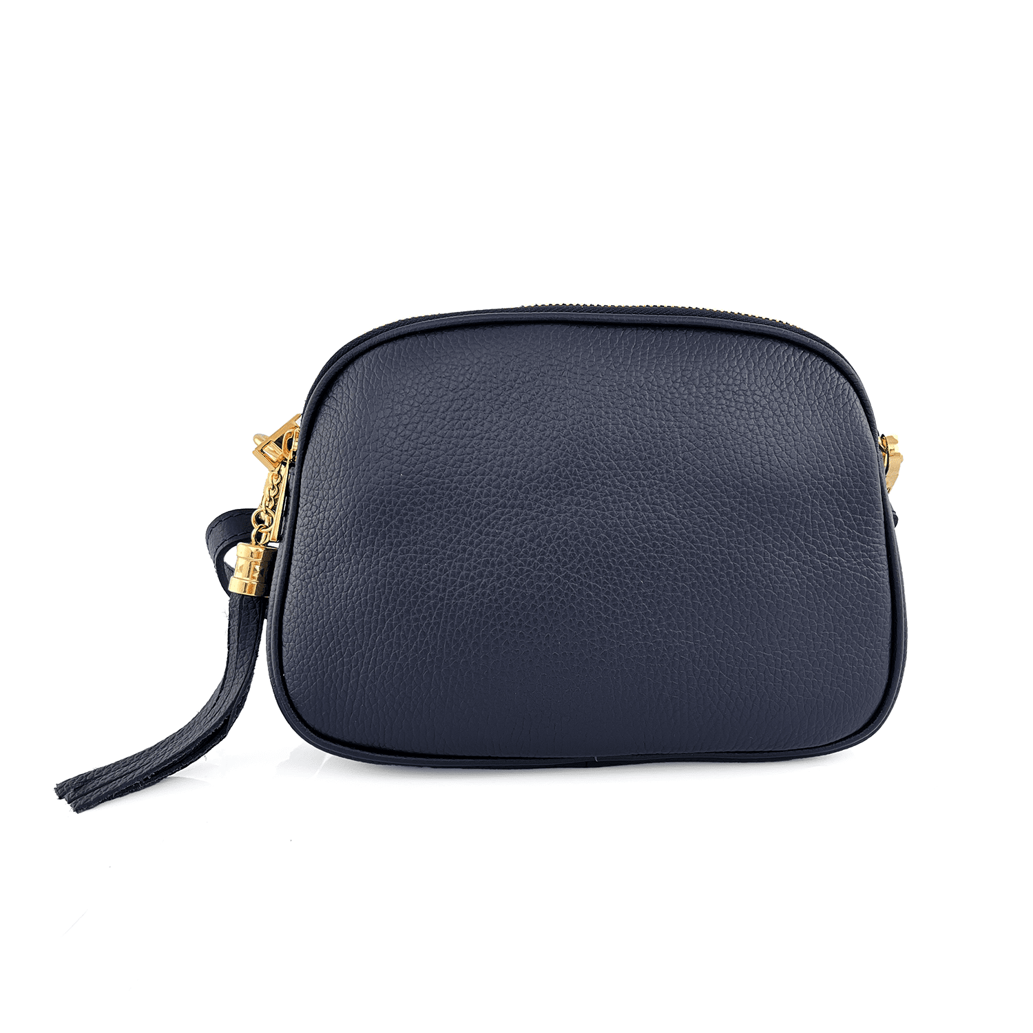 Чанта за през рамо от естествена кожа Carina - тъмно синя 