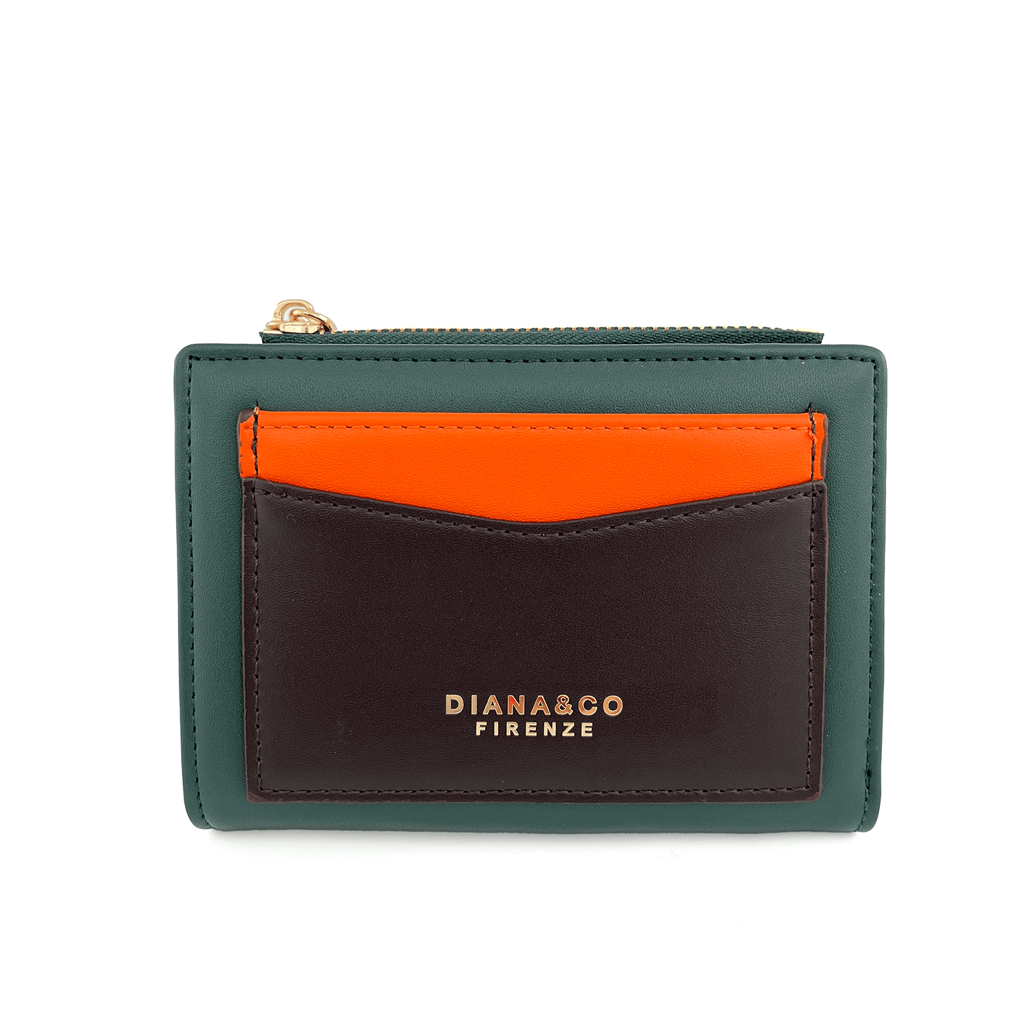 Diana & Co - Цветно дамско портмоне - зелено/оранжево