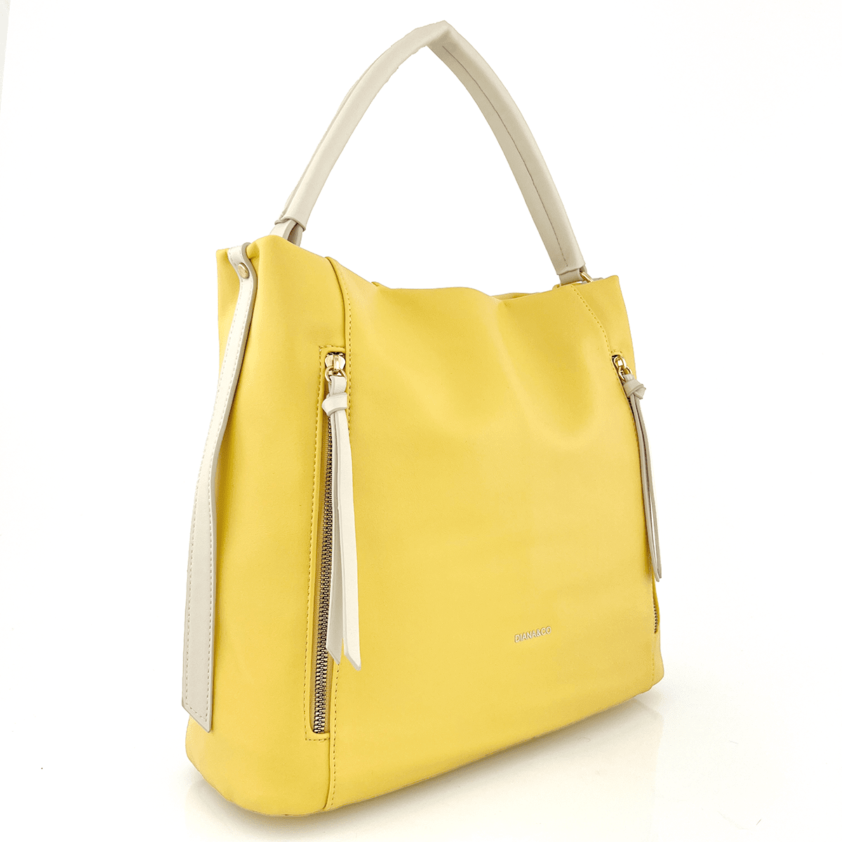 Diana & Co - Голяма дамска чанта тип торба - жълта 
