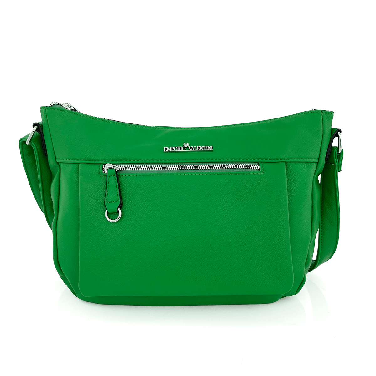 Чанта за през рамо с много джобчета - зелена 