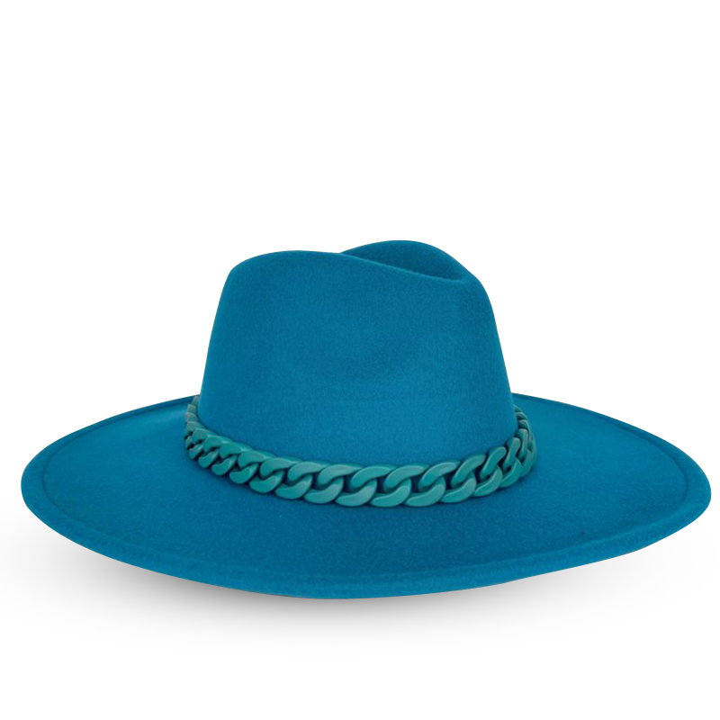 Дамска шапка "Федора" - синя