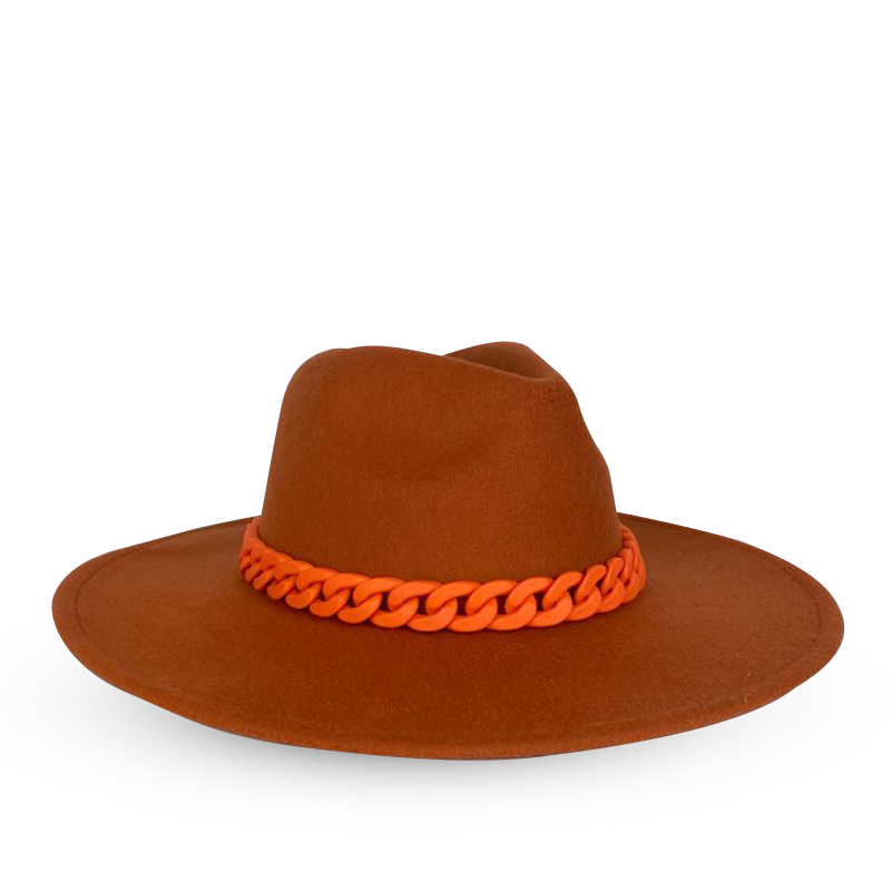 Дамска шапка "Федора" - оранжева