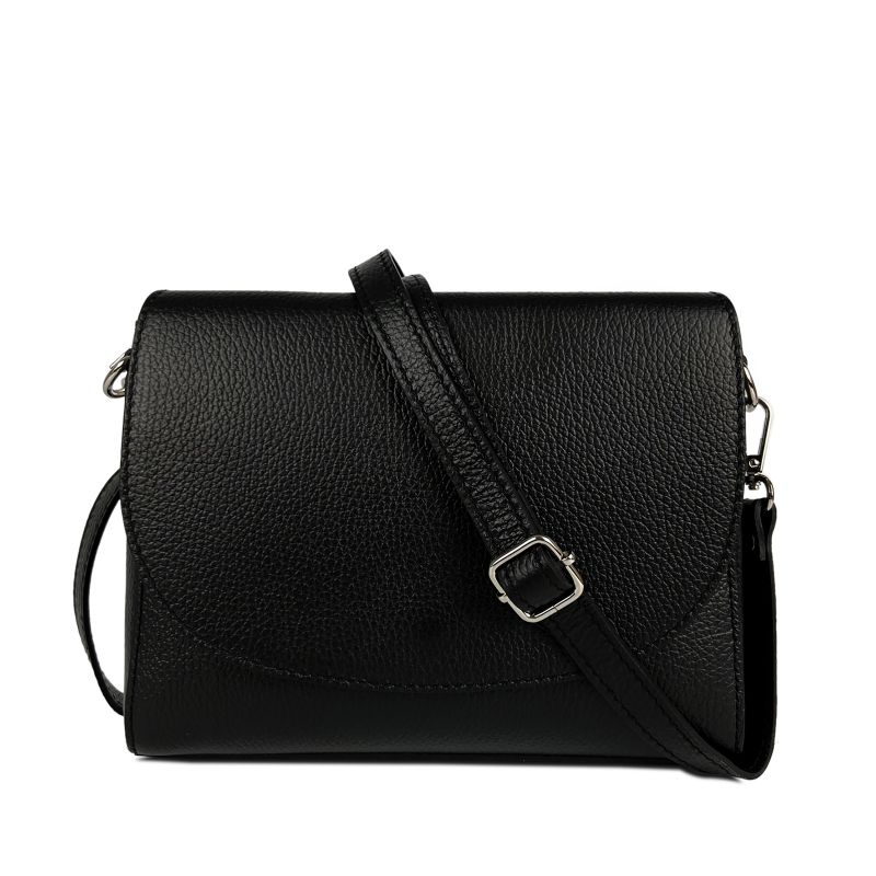 Чанта за през рамо от естествена кожа Milana - черна