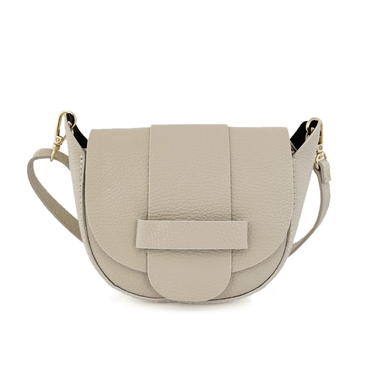 Чанта за през рамо от естествена кожа Leandra  - бежова