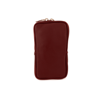 2 в 1 - чантичка и портмоне от естествена кожа - бордо 